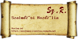 Szalmási Rozália névjegykártya