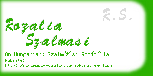 rozalia szalmasi business card